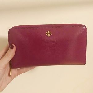 Tory Burch Fuchsia Zip Wallet